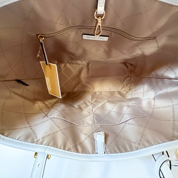 Michael Kors Jet Set Travel Medium Carryall Shoulder Tote Bag MK Rainbow White - Picture 9 of 13